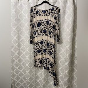Asymmetrical high low floral Ella moss dress